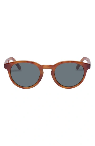 Shop Le Specs Trashy Round Sunglasses In Vintage Tort