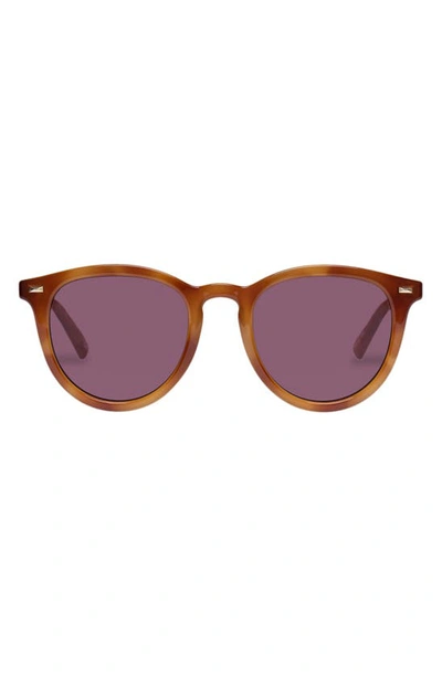 Shop Le Specs Round Sunglasses In Vintage Tort