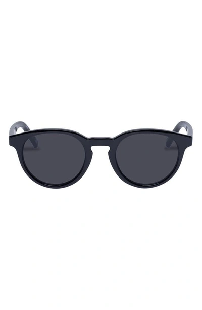 Shop Le Specs Trashy Round Sunglasses In Black