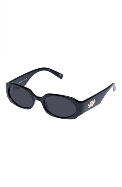 Shop Le Specs Shebang Rectangular Sunglasses In Black