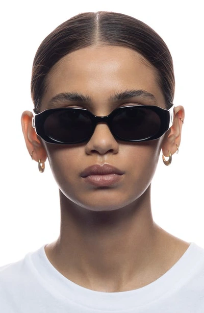 Shop Le Specs Shebang Rectangular Sunglasses In Black