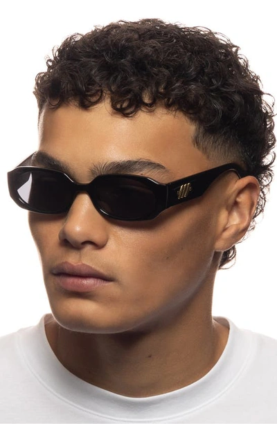 Shop Le Specs Shebang Rectangular Sunglasses In Black