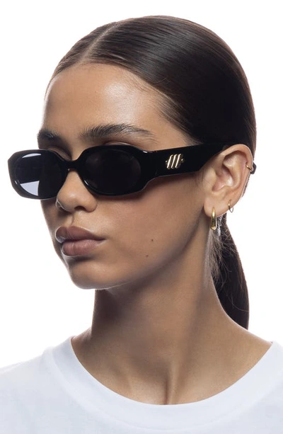 Shop Le Specs Shebang Rectangular Sunglasses In Black