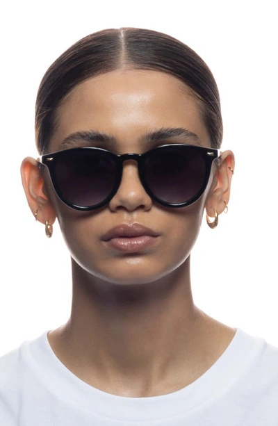 Shop Le Specs Round Sunglasses In Black