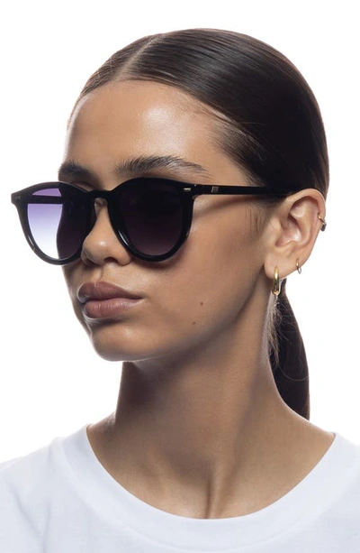 Shop Le Specs Round Sunglasses In Black