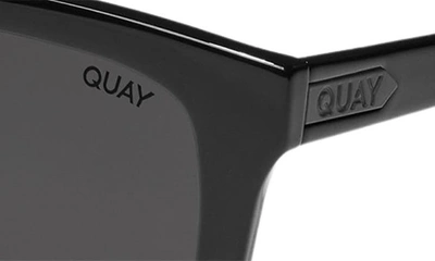 Shop Quay Name Drop 48mm Polarized Square Sunglasses In Black/ Black Polarized