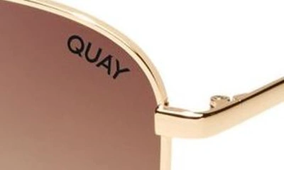Shop Quay Big Time 54mm Gradient Round Sunglasses In Gold / Chocolate Paprika