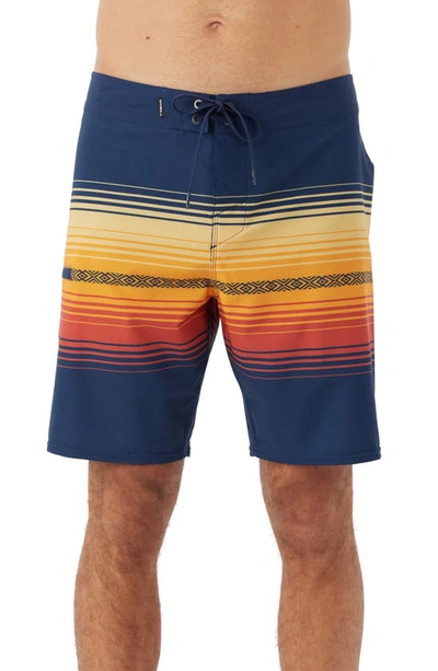Shop O'neill Hyperfreak Heat Stripe Board Shorts In Navy