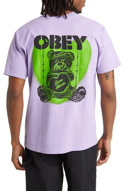 Shop Obey Love Hurts Graphic T-shirt In Digital Lavender