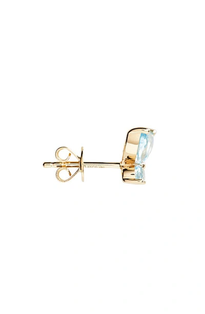 Shop Bony Levy Blue Topaz Butterfly Stud Earrings In 14k Yellow Gold