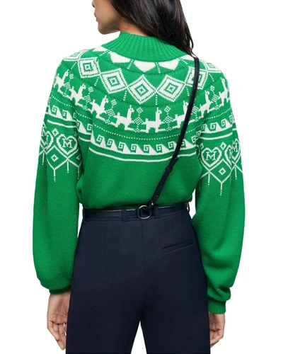 Shop Maje Wool-blend Sweater In Green