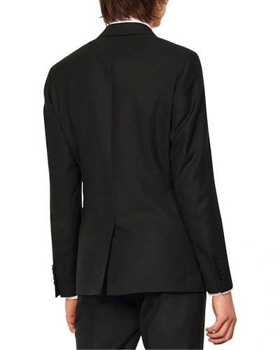 Shop Sandro Alpha Wool-blend Suit Jacket In Black