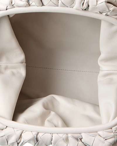 Shop Bottega Veneta The Pouch Maxi Intrecciato Leather Clutch (authentic ) In White