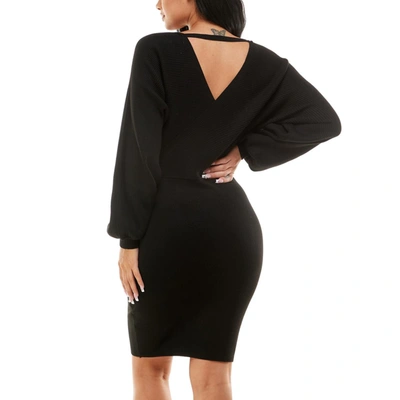 Shop Planet Gold Womens Knit Midi Sweaterdress In Black