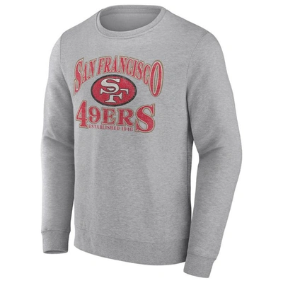 Shop Fanatics Branded Heathered Charcoal San Francisco 49ers Playability Pullover Sweatshirt In Heather Charcoal