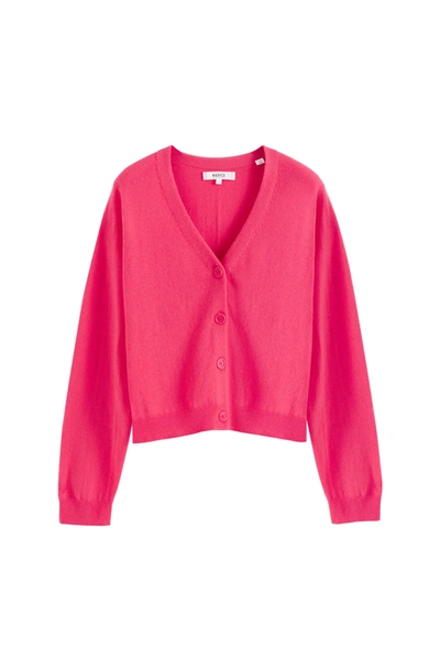 Shop Chinti & Parker Uk Coral Wool-cashmere Cropped Cardigan In Pink