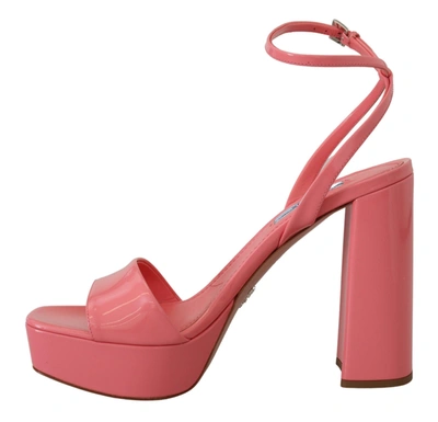 Shop Prada Patent Women'ss Ankle Strap Heels Women's Sandal In Pink