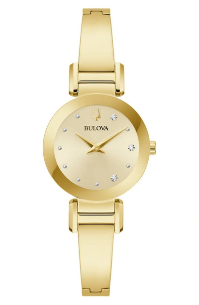 Shop Bulova Marc Anthony Diamond Bangle Watch, 26mm In Goldone