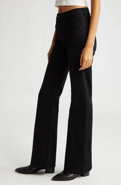 Nili Lotan Celia High Waist Bootcut Jeans In Distressed Black