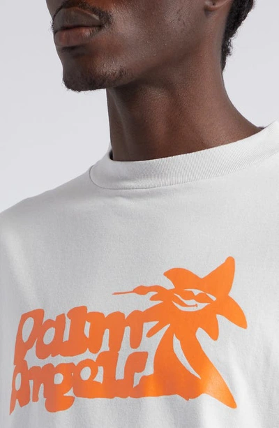 Shop Palm Angels Enzo Classic Graphic T-shirt In Light Grey Orange