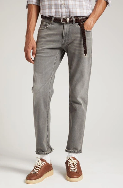 Eleventy Low-rise Straight-leg Jeans In Medium Grey