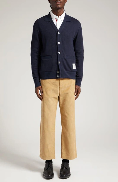 Shop Thom Browne Unconstructed Straight Leg Cotton Corduroy Pants In Khaki