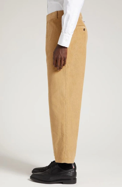 Shop Thom Browne Unconstructed Straight Leg Cotton Corduroy Pants In Khaki