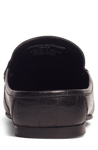 Carlos Santana Cronos Alli Croc Embossed Mule In Black