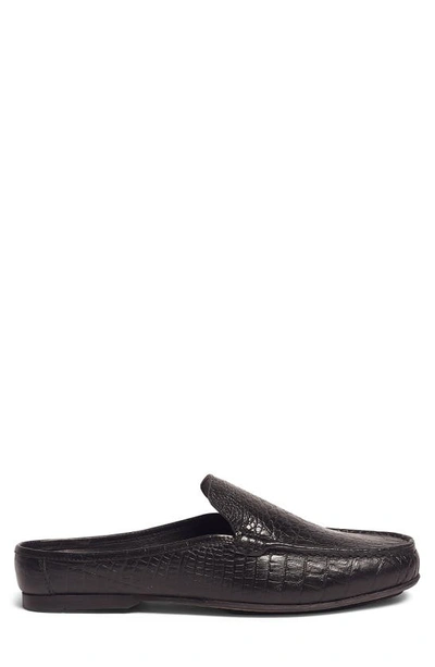 Carlos Santana Cronos Alli Croc Embossed Mule In Black