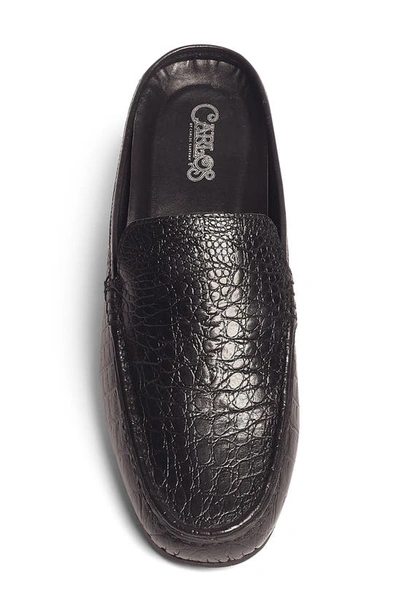 Carlos Santana Cronos Alli Croc Embossed Mule In Black
