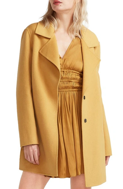 Shop Belle & Bloom Oversize Wool Blend Coat In Antique Gold