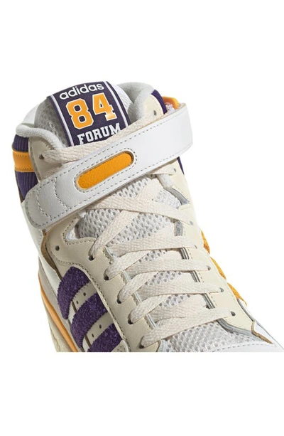 Shop Adidas Originals Forum High Top 84 Sneaker In Cream White/ Collegiate Purple
