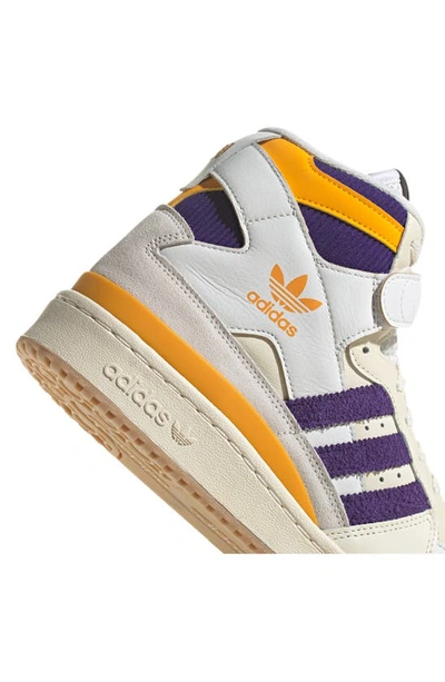 Shop Adidas Originals Forum High Top 84 Sneaker In Cream White/ Collegiate Purple