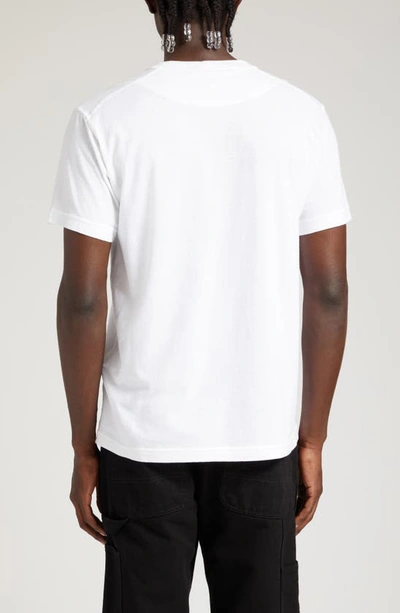 Shop Stone Island Logo Patch Cotton T-shirt In White