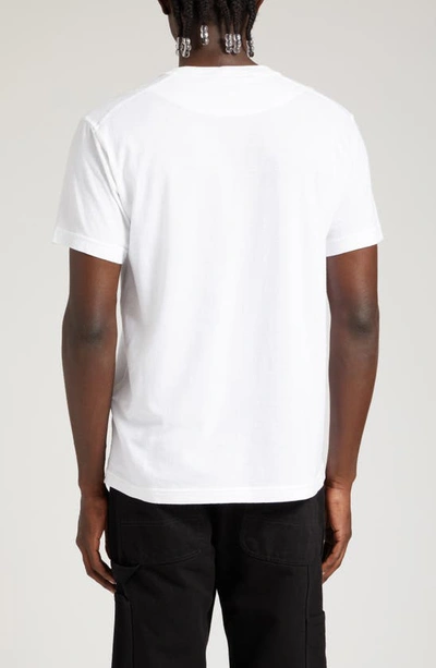 Stone Island Embroidered Cotton Jersey T-shirt In White