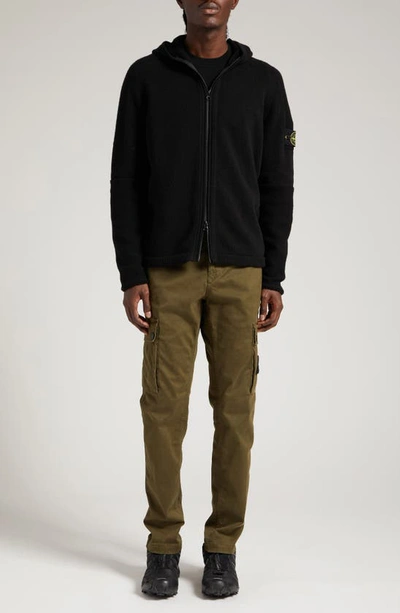 Stone Island Lightweight Wool Crew Neck Pullover In Black