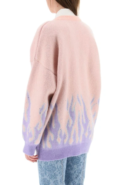 Shop Alessandra Rich Mohair-blend 'flame' Cardigan In Multicolor