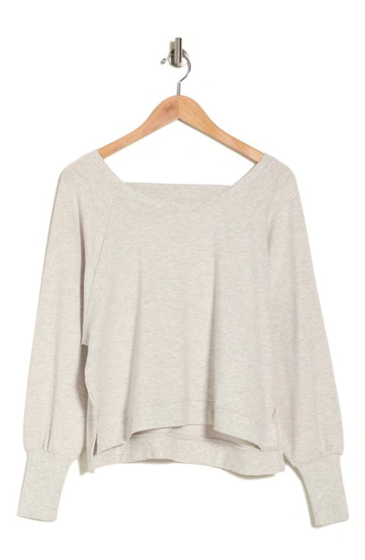 Yogalicious High-low Terry Sweatshirt In Heather Crystal Gray