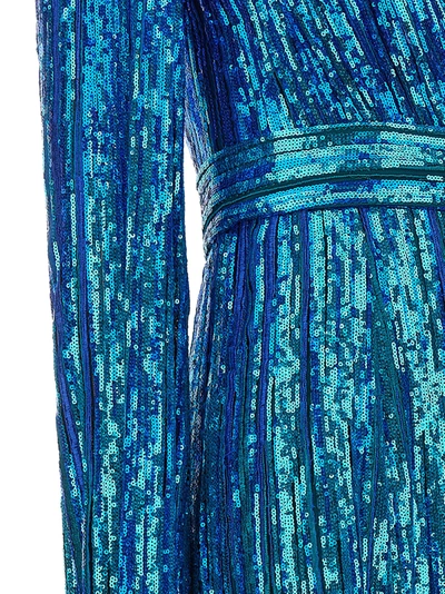 Shop Elie Saab Sequin Long One-shoulder Dress Dresses Light Blue