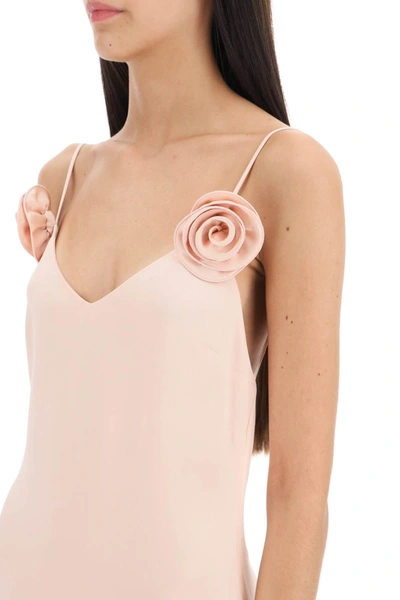 Shop Magda Butrym Slip Dress With Rose Appliques
