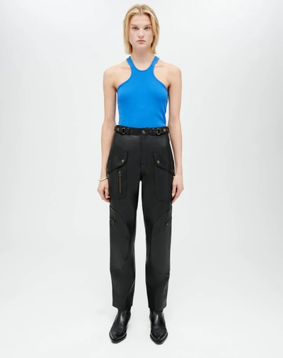 Shop Re/done Leather Racer Taper Pant In 24