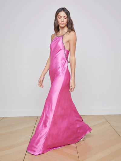 Shop L Agence Majesty Dress In Magenta Pink