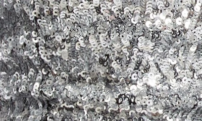 Shop Attico Zane Cutout Plunge Neck Sequin Top In Silver