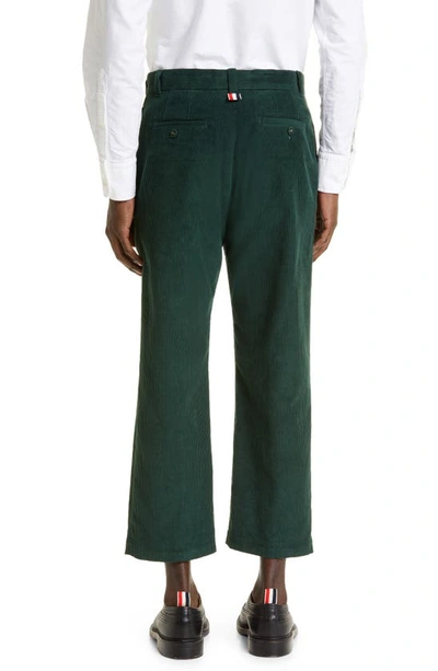 Shop Thom Browne Unconstructed Straight Leg Cotton Corduroy Pants In Dark Green