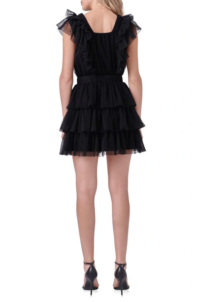 Endless Rose Ruffle Detail Mini Dress In Black