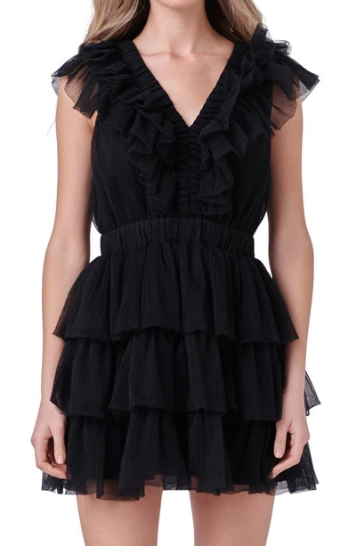 Endless Rose Ruffle Detail Mini Dress In Black