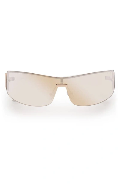 Shop Aire Pegasus 136mm Shield Sunglasses In Soft Gold / White
