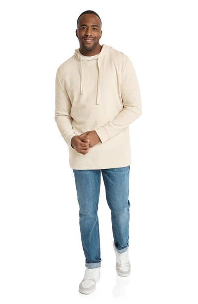 Shop Johnny Bigg Waffle Pullover Hoodie In Stone