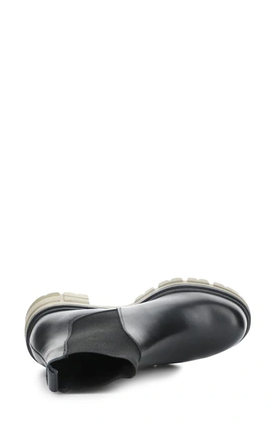 Shop Bos. & Co. Bianc Lug Sole Chelsea Boot In Black/ Khaki Feel/ Elastic