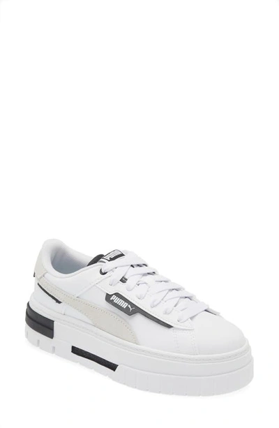 Shop Puma Mayze Crashed Platform Sneaker In  White- Black